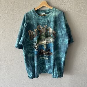 Vintage Nature Fishing Alore Tshirt Men’s XXL single Stitch Tye Dye 1999 Graphic